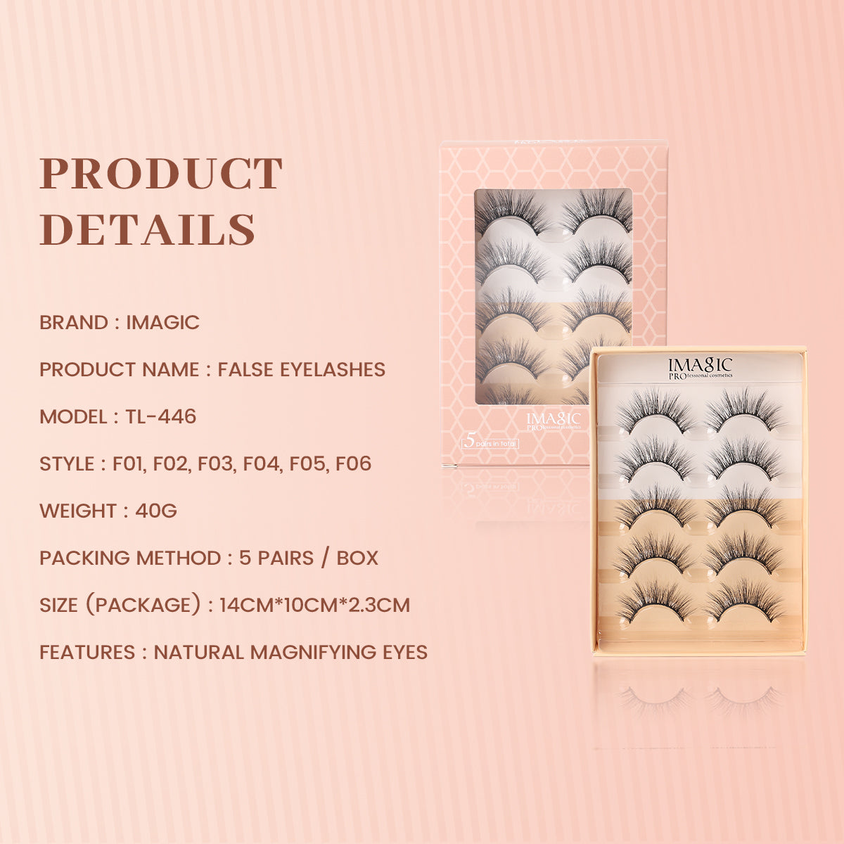 IMAGIC 5 PAIRS OF 3D FIBER EYELASHES